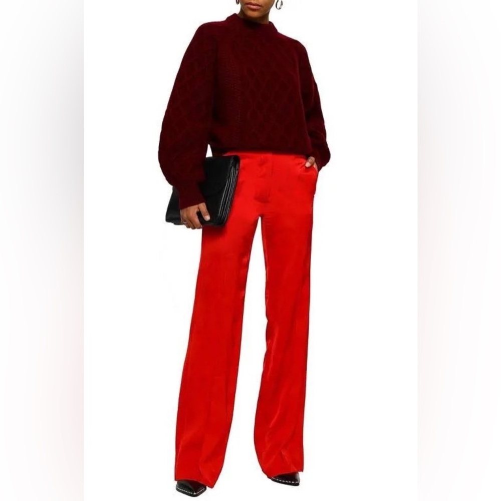 Silk Victoria Beckham red pants